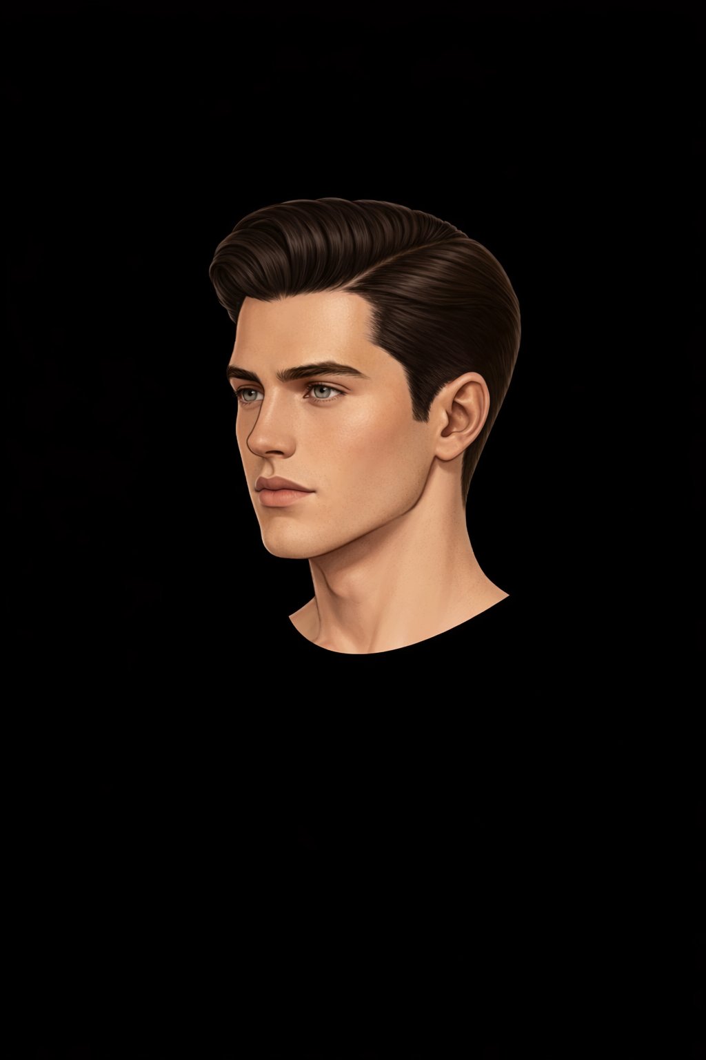 Slicked Side Part With Volume style